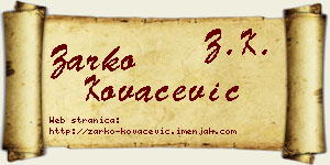 Žarko Kovačević vizit kartica